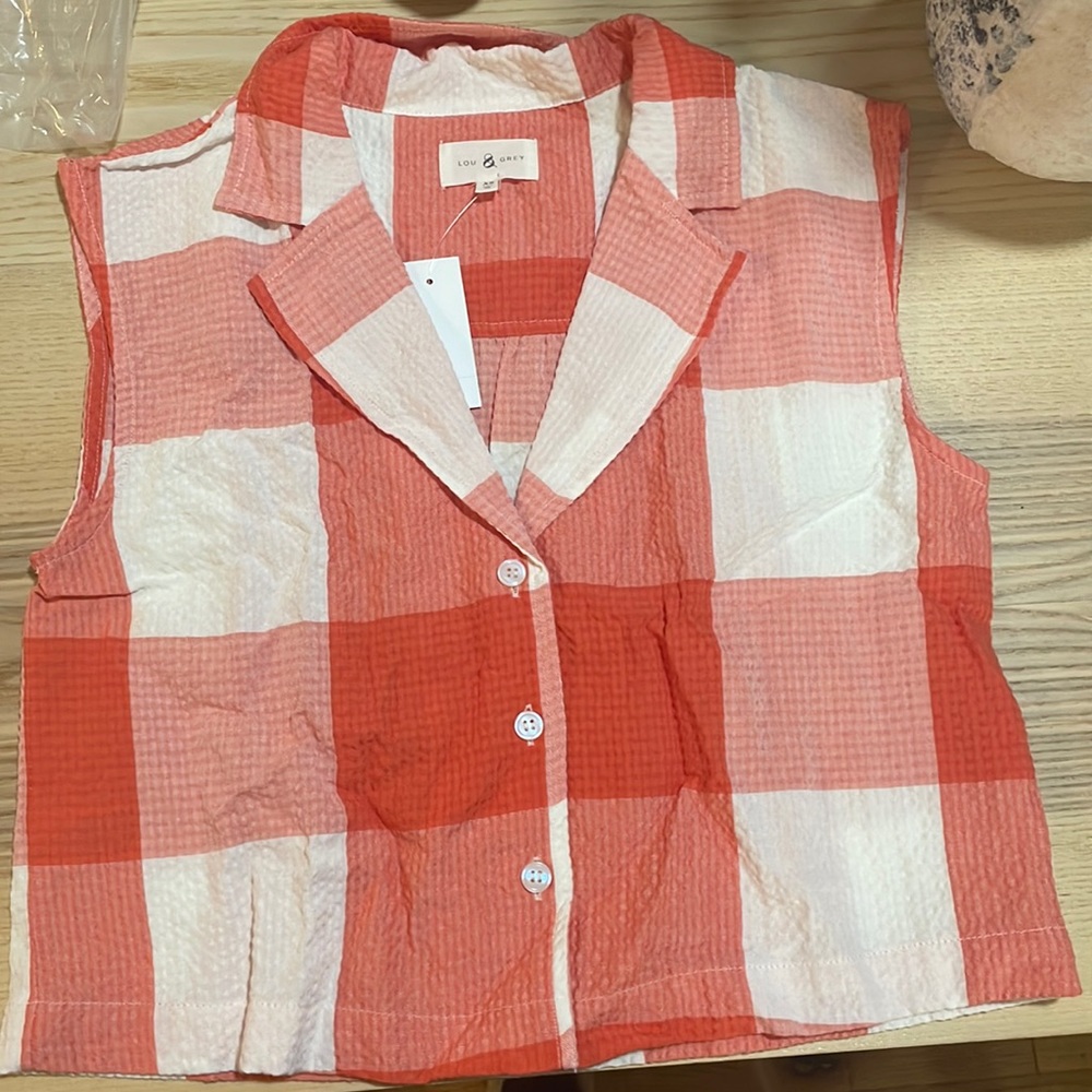 Lou & Grey checkered blouse